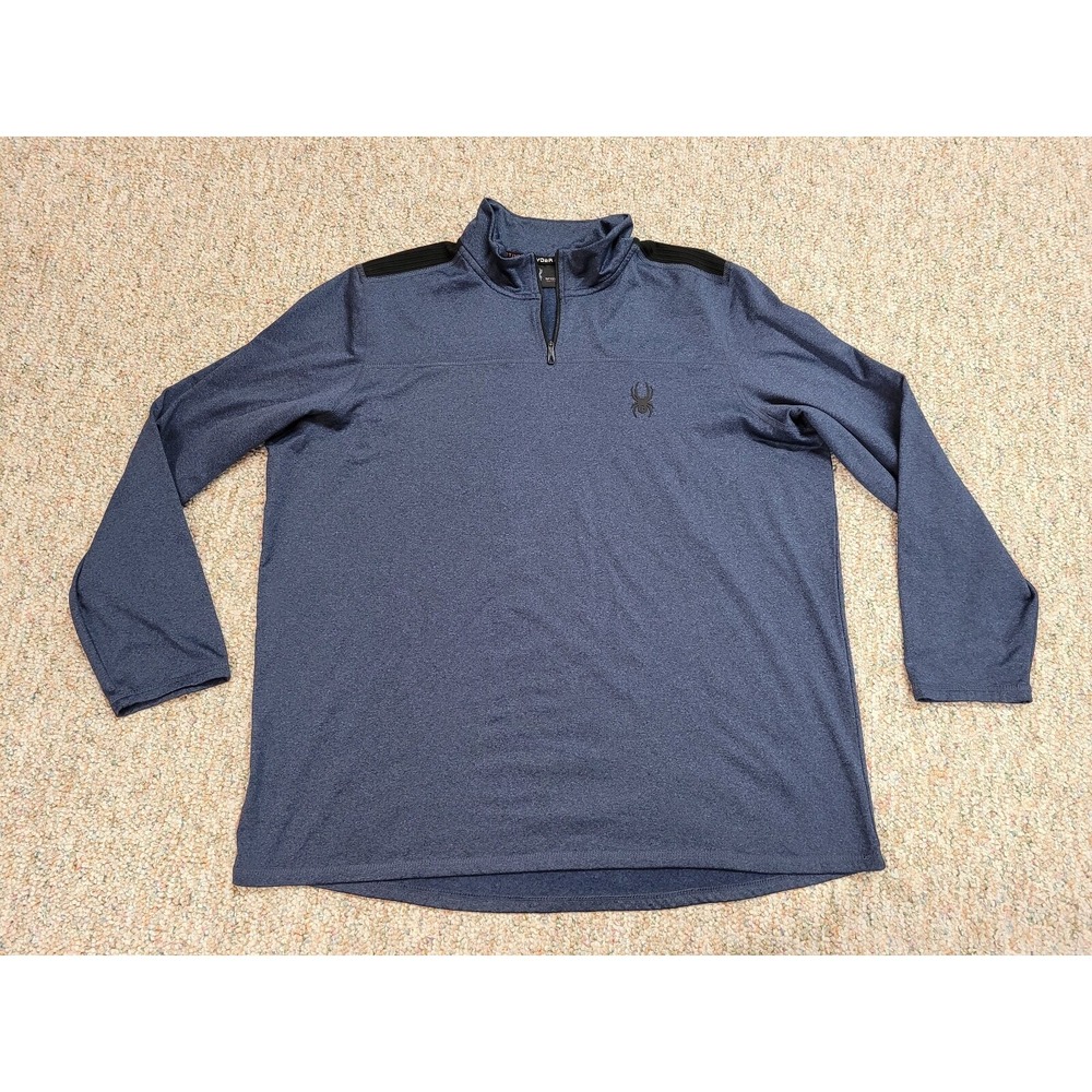 Spyder Active Quarter Zip Pullover Mens XL Blue SPM808U Long Sleeve Performance